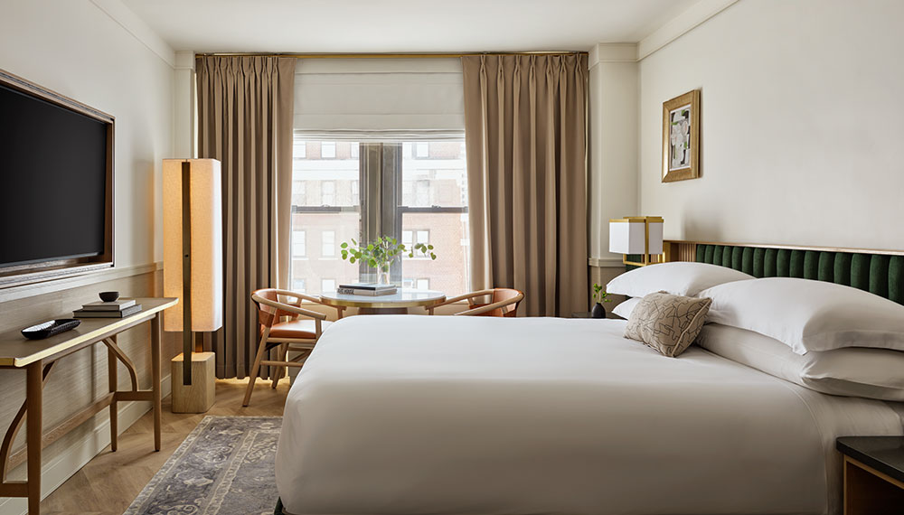 guestroom with king bed at 70 Park Ave